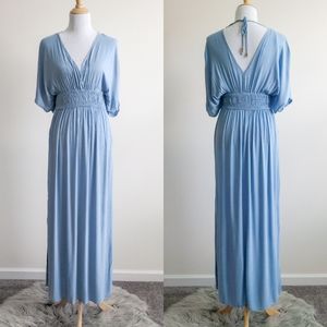 AVAILABLE Tie back Blue Maxi Dress size medium